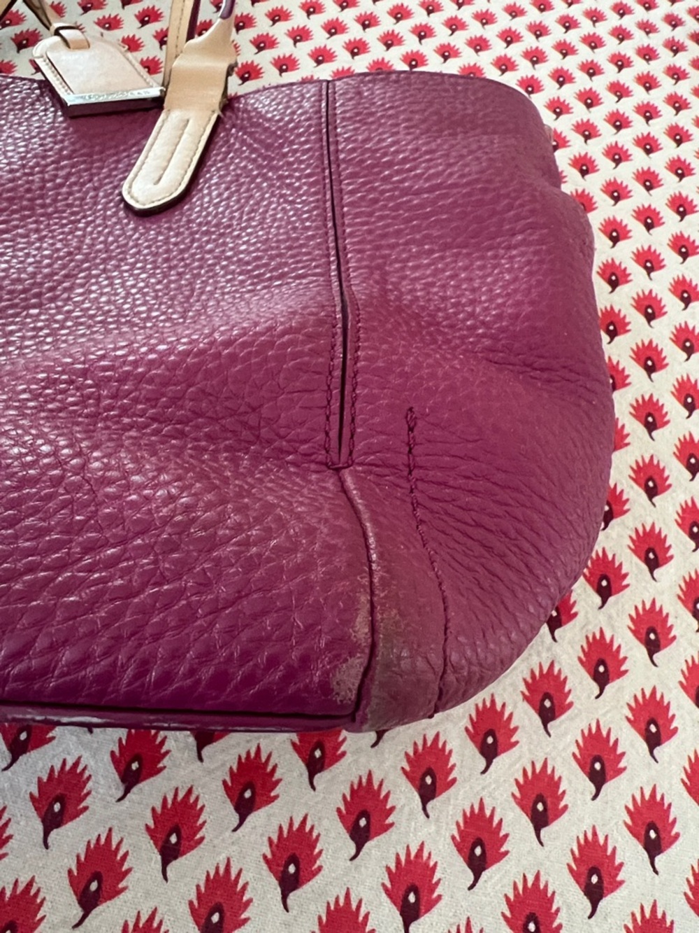 Cole Haan Pebbled Leather Shoulder Bag in Berry - Picture 9 of 11